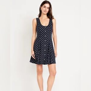Old Navy Women's Fit & Flare Crepe Button-Front Mini Dress
